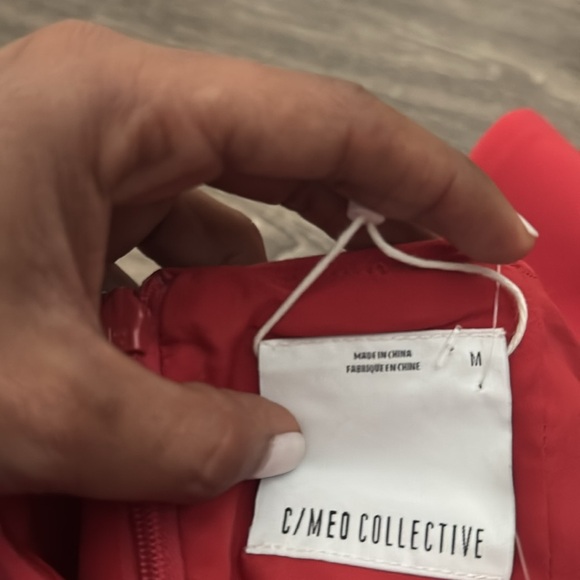NWT C/MEO COLLECTIVE orange/red rust Ruffle One-Shoulder mini  fit and flare M - Picture 7 of 9